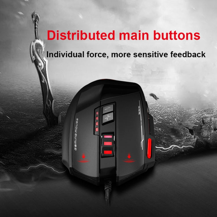 ZELOTES C19 12-Keys Ergonomic Programming Custom Wired Mouse(Black) - free shipping - PMC Jewellery - Order now!