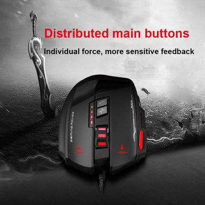 ZELOTES C19 12-Keys Ergonomic Programming Custom Wired Mouse(Black) - free shipping - PMC Jewellery - Order now!