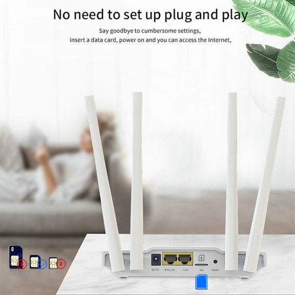 4G Wireless SIM Card Router 4G Hotspot Sharing Mobile CPE Full Netcom, EU Plug(������)