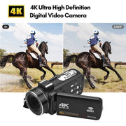 4K  Digital Video Camera 3 Inch IPS Touch Screen 56MP 18X Digital Zoom WiFi Camcorder, Spec: Set 1