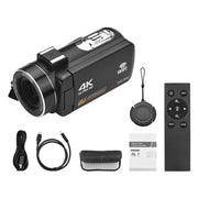 4K  Digital Video Camera 3 Inch IPS Touch Screen 56MP 18X Digital Zoom WiFi Camcorder, Spec: Set 1