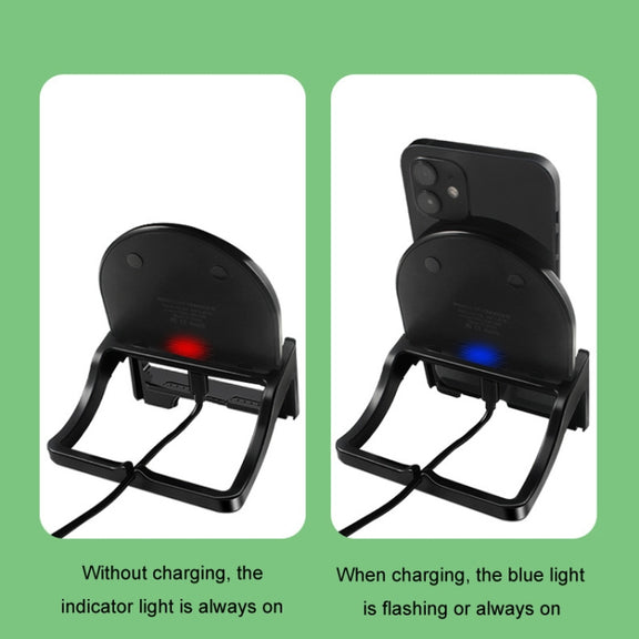 15W Desktop Vertical Cell Phone Wireless Charging Stand(Black)