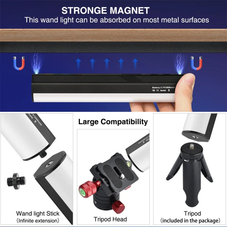 VLOGLITE W200RGB Full Colorful Handheld Fill Light Stick Live Photography Ambient Light Outdoor Lighting - free shipping - PMC Jewellery - Order now!