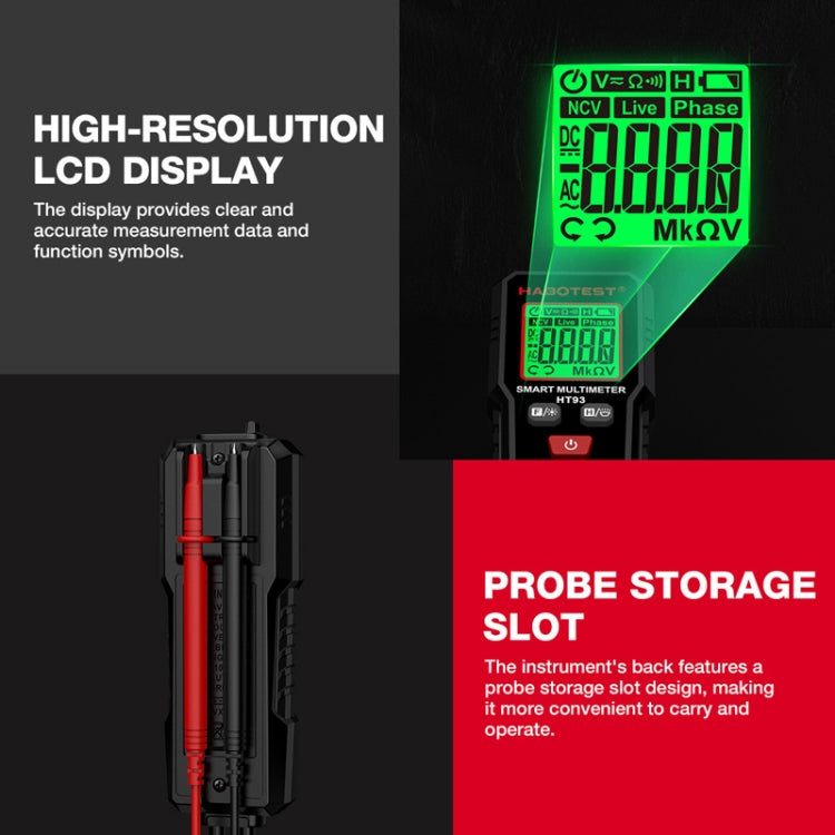 HABOTEST HT93 Phase Sequence Detection Intelligent Anti-Burn-In Fully Automatic Multimeter(Black) - Digital Multimeter by HABOTEST | Online Shopping South Africa | PMC TechLife | Buy Now Pay Later Mobicred