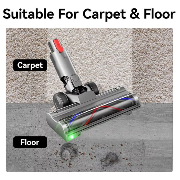 For Dyson V10 Slim / V12 Slim Vacuum Cleaner Lightweight Direct Drive Floor Brush Head with Dust Led Lights
