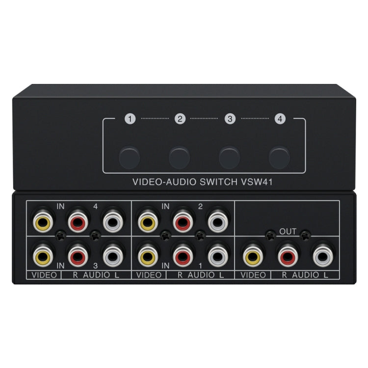 VSW41 AV 4-input 1-output RCA Lotus Interface Audio and Video Switcher - Splitter Adapter by PMC TechLife | Online Shopping South Africa | PMC TechLife | Buy Now Pay Later Mobicred