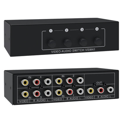 VSW41 AV 4-input 1-output RCA Lotus Interface Audio and Video Switcher - Splitter Adapter by PMC Jewellery | Online Shopping South Africa | PMC Jewellery | Buy Now Pay Later Mobicred