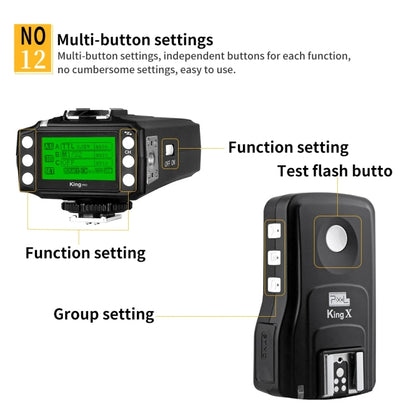 For Nikon Pixel King Pro Camera Wireless Radio Flash TTL Transmitter and Receiver - free shipping - PMC Jewellery - Order now!