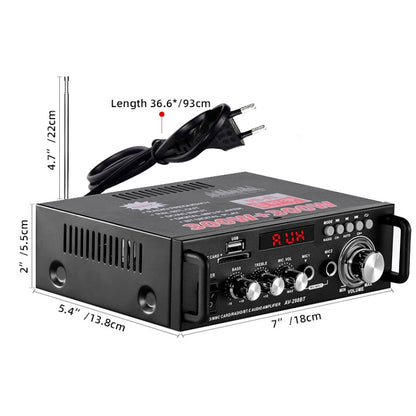 AV-298BT 300W+300W Hi-Fi Stereo Amplifier Bluetooth Home Audio Karaoke Digital Amplifier EU Plug -  by PMC Jewellery | Online Shopping South Africa | PMC Jewellery | Buy Now Pay Later Mobicred