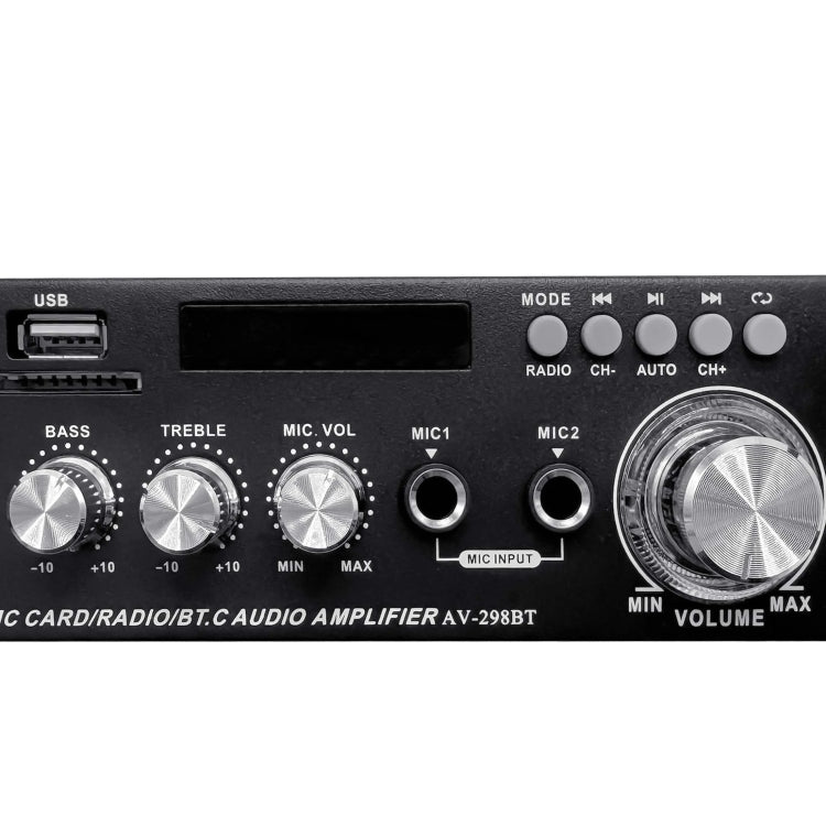AV-298BT 300W+300W Hi-Fi Stereo Amplifier Bluetooth Home Audio Karaoke Digital Amplifier UK Plug