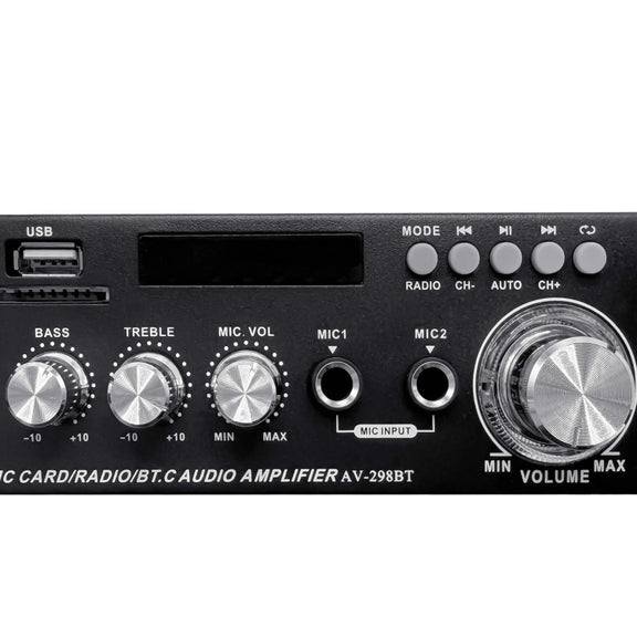 AV-298BT 300W+300W Hi-Fi Stereo Amplifier Bluetooth Home Audio Karaoke Digital Amplifier US Plug