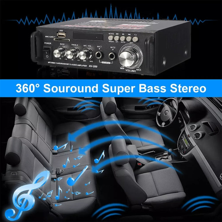 AV-298BT 300W+300W Hi-Fi Stereo Amplifier Bluetooth Home Audio Karaoke Digital Amplifier US Plug