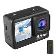 5K/30FPS WIFI HD Anti-Shake Remote Touch Dual-Screen IP68 Water-resistant Sports Camera(Microphone Version)