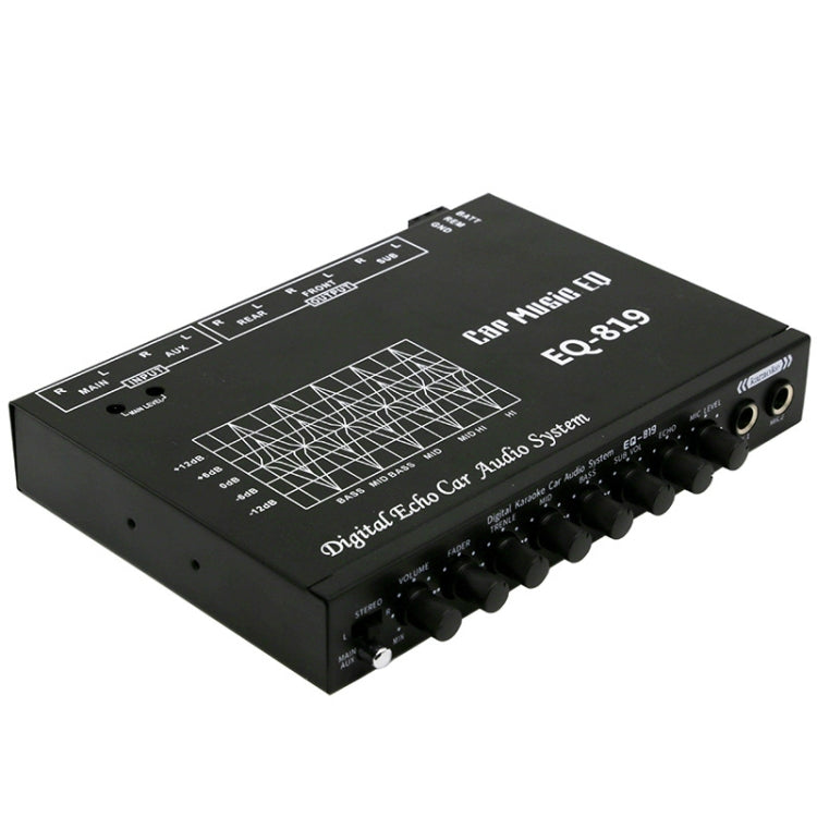EQ-819 Car Audio Equalizer EQ Tuning Crossover Amplifier Supports Dual Microphone Input Reverberation Adjustment - Car Amplifiers by PMC Jewellery | Online Shopping South Africa | PMC Jewellery | Buy Now Pay Later Mobicred