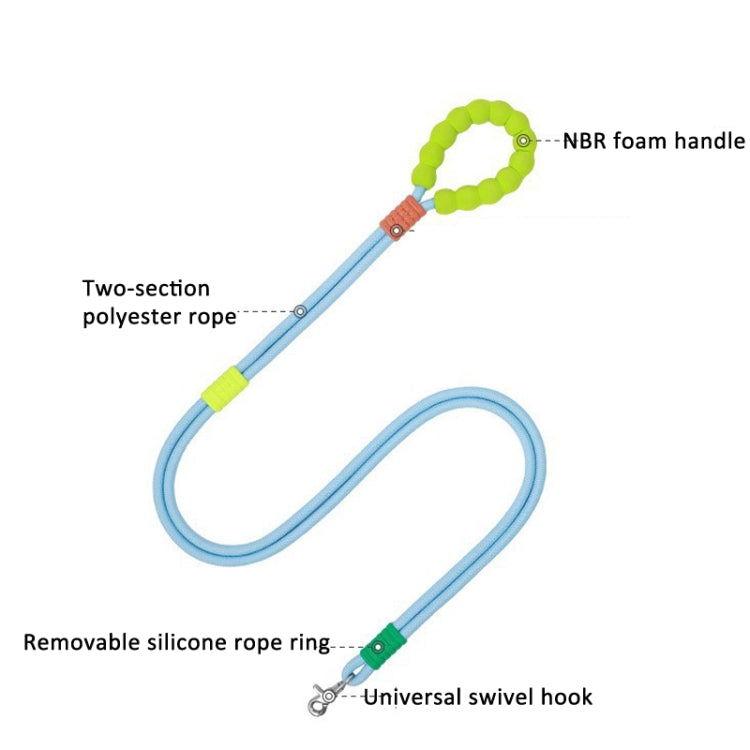 Explosion-Proof  Two-Stage Dog Leash With Foam Handle For Medium And Large Dogs(Sea Mist Blue) - Leashes & Chest Strap by PMC TechLife | Online Shopping South Africa | PMC TechLife | Buy Now Pay Later Mobicred