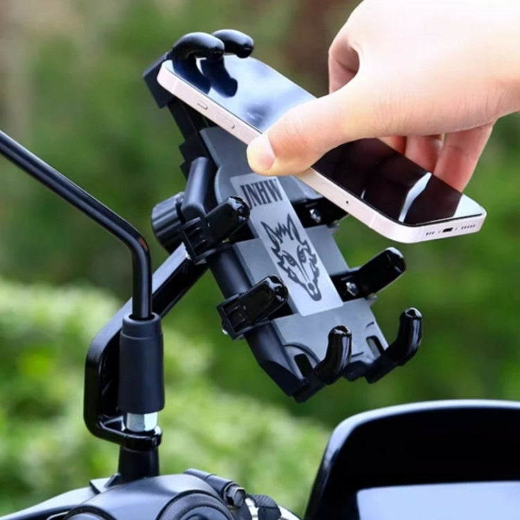 JNHW Motorcycle Bicycle Eight Claw Mobile Phone Navigation Shockproof Bracket, Style: For Rearview Mirror - free shipping - PMC TechLife - Order now!