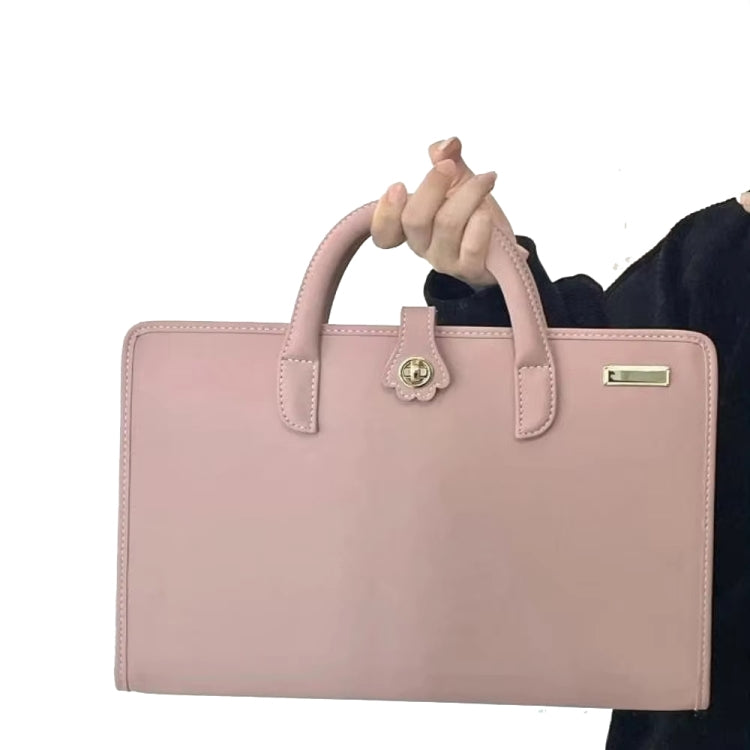 15.6 / 16 Inch Pink Girl Style PU Laptop Bag Protective Case with Handle - 15.6 - 17 inch by PMC TechLife | Online Shopping South Africa | PMC TechLife | Buy Now Pay Later Mobicred