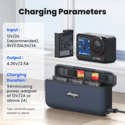 For DJI Osmo 360/Action 5 Pro aMagisn Battery Charger Fast Charging Box Storage Compartment