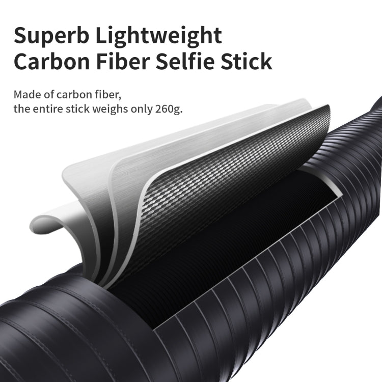 aMagisn 3m Carbon Fiber Invisible Selfie Stick Extension Rod For Action Camera - free shipping - PMC TechLife - Order now!