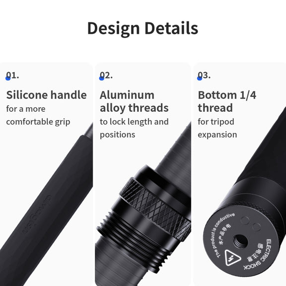 aMagisn 3m Carbon Fiber Invisible Selfie Stick Extension Rod For Action Camera