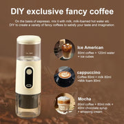 Wireless Portable Coffee Machine Compatible With Ground Coffee & NS Capsule(Beige)