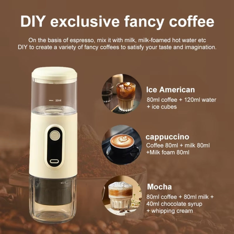 Wireless Portable Coffee Machine Compatible With Ground Coffee & NS Capsule(Beige)