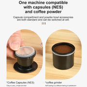 Wireless Portable Coffee Machine Compatible With Ground Coffee & NS Capsule(White)