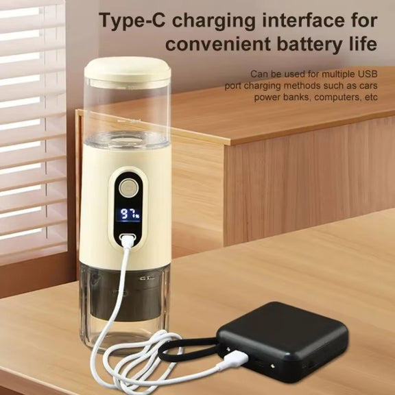 Wireless Portable Coffee Machine Compatible With Ground Coffee & NS Capsule(White)