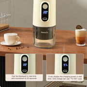 Wireless Portable Coffee Machine Compatible With Ground Coffee & NS Capsule(Black)
