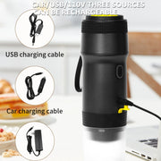 12V 3 In 1 Car Self-heating Coffee Machine Compatible With Large / Small Capsules and Ground Coffee, EU Plug(Silver)