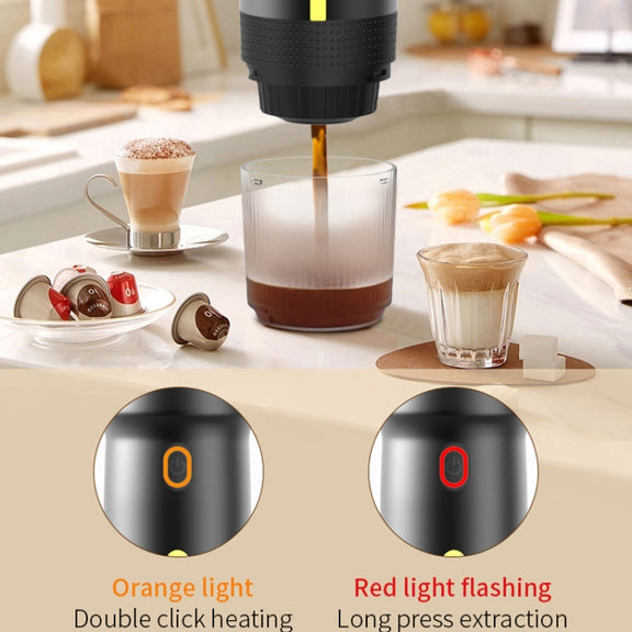 12V 3 In 1 Car Self-heating Coffee Machine Compatible With Large / Small Capsules and Ground Coffee, EU Plug(Silver)
