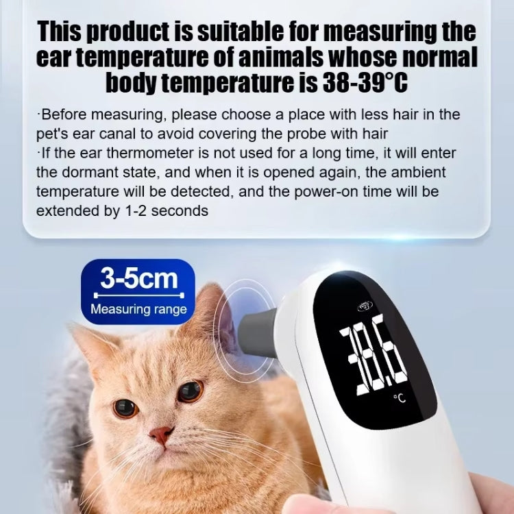 ELOFS EF-07 Pet Dog Cat Ear Digital Thermometer Accurate Infrared Measuring Animal Thermometer(White)