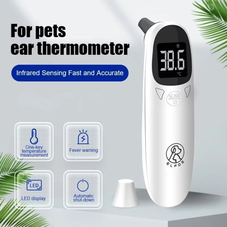 ELOFS EF-07 Pet Dog Cat Ear Digital Thermometer Accurate Infrared Measuring Animal Thermometer(White) - Detectors by ELOFS | Online Shopping South Africa | PMC Jewellery | Buy Now Pay Later Mobicred