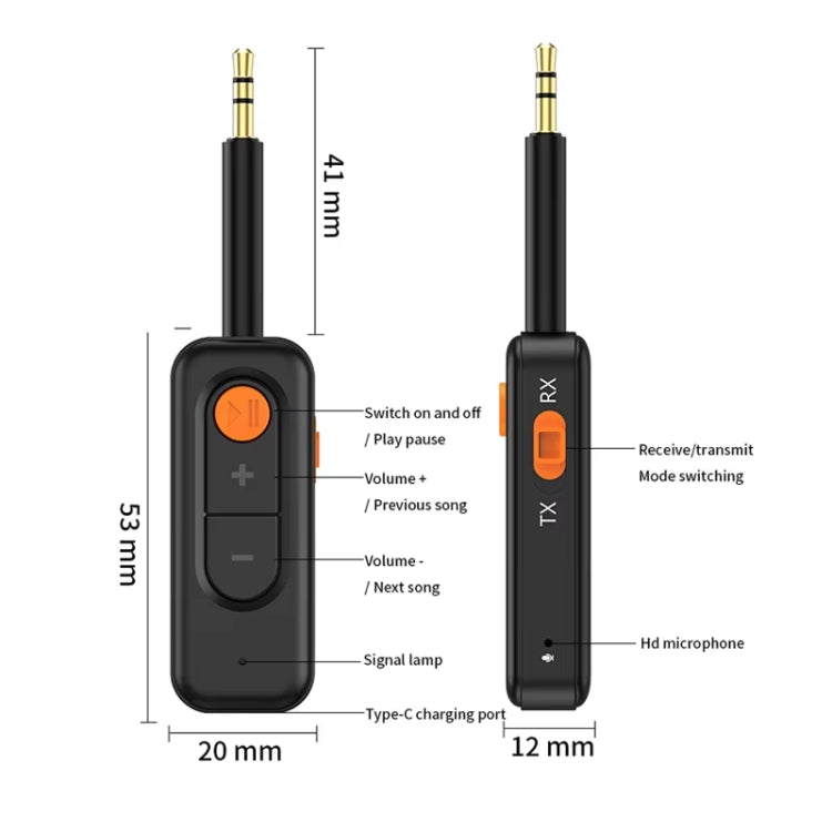 3-in-1 Receiver Bluetooth Transmitter with Call Aux Car Bluetooth Adapter