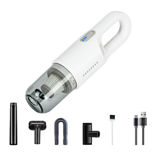 Wireless Car-mounted High-power Suction Handheld Vacuum Cleaner, Color: White Two-speed Adjustment 11.1V