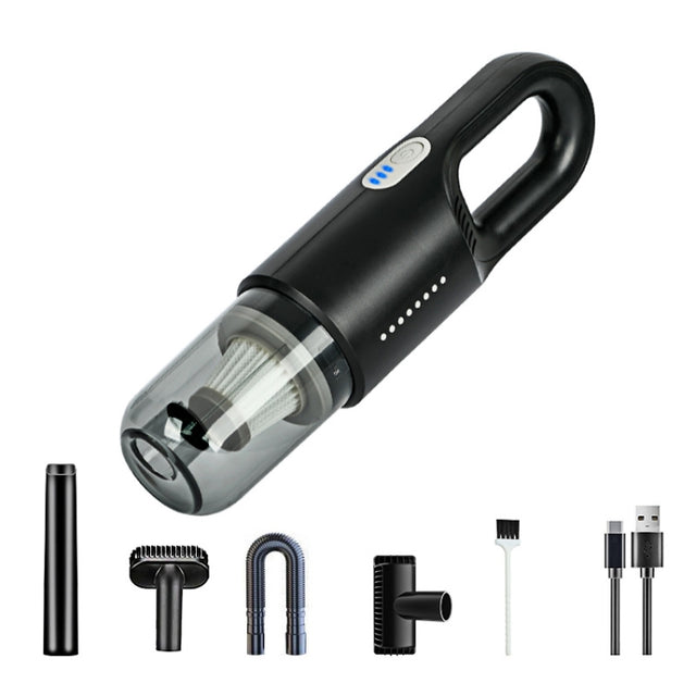 Wireless Car-mounted High-power Suction Handheld Vacuum Cleaner, Color: Black Two-speed Adjustment 11.1V