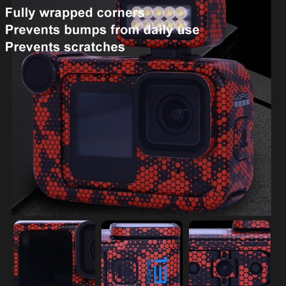 For GOPro HERO13 Black Camera Stickers Body Protective Film, Style: 14 Snake Scale White