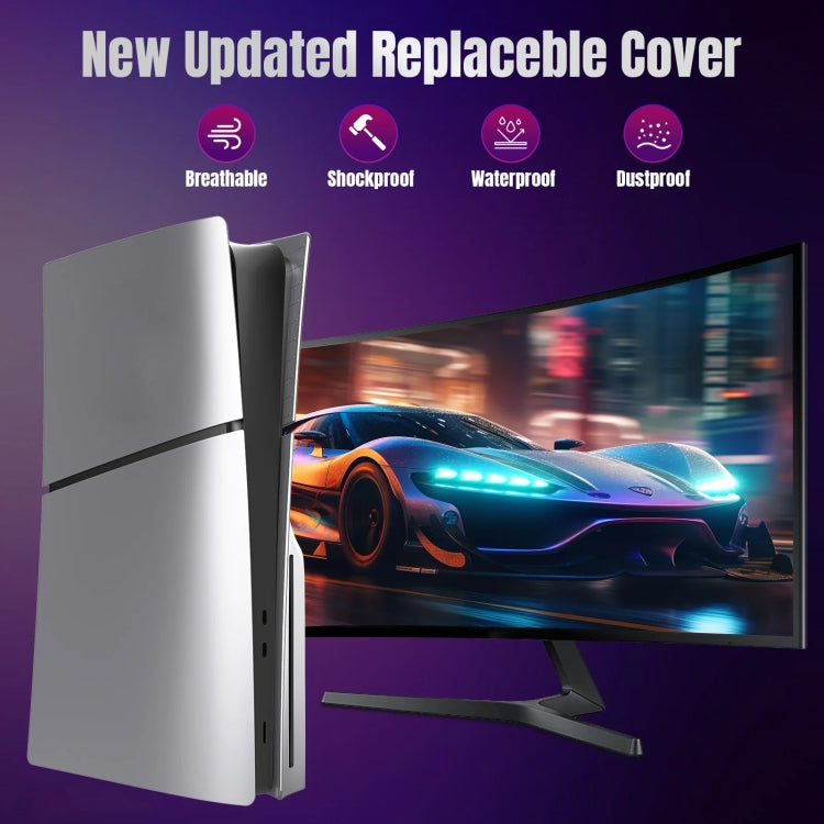 For PS5 Slim Replacement Faceplate Shell Detachable Protective Case, Model: Disc Edition Gray - Cases by PMc TechLife | Online Shopping South Africa | PMc TechLife | Buy Now Pay Later Mobicred