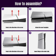 For PS5 Slim Replacement Faceplate Shell Detachable Protective Case, Model: Disc Edition Gray