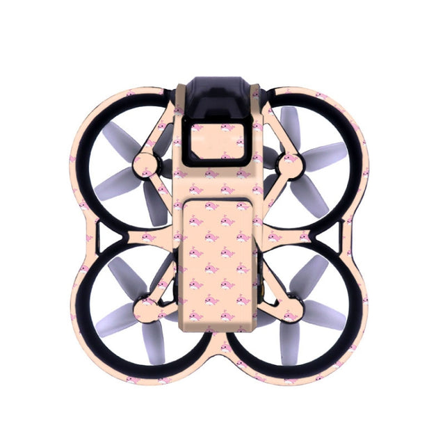 For DJI Avata Single Fuselage Sticker No Adhesive Personalised Stickers(A-07 Baby Whale)