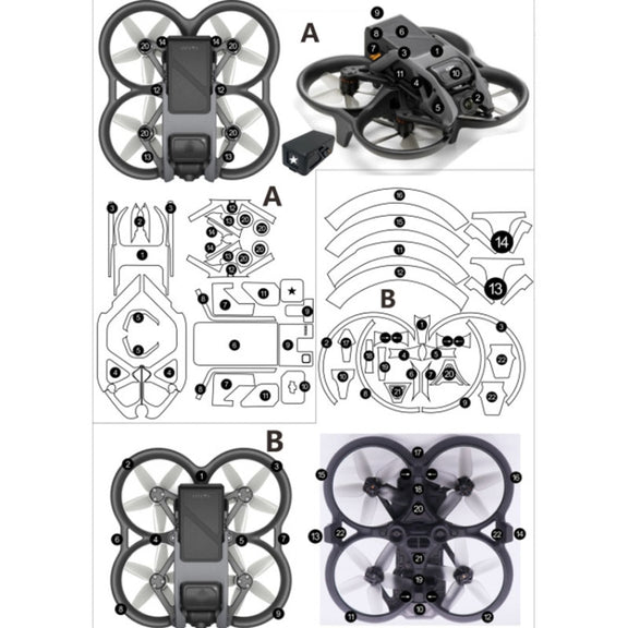 For DJI Avata Single Fuselage Sticker No Adhesive Personalised Stickers(A-03 Watercolor)