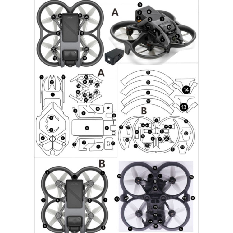 For DJI Avata Single Fuselage Sticker No Adhesive Personalised Stickers(A-03 Watercolor)