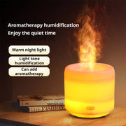 300ml Colorful Flame Aromatherapy Machine USB Power Household Silent Humidifier Aroma Diffuser(White)