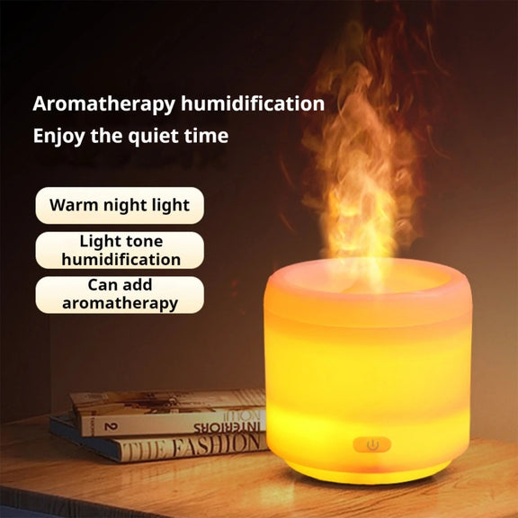 300ml Colorful Flame Aromatherapy Machine USB Power Household Silent Humidifier Aroma Diffuser(White)