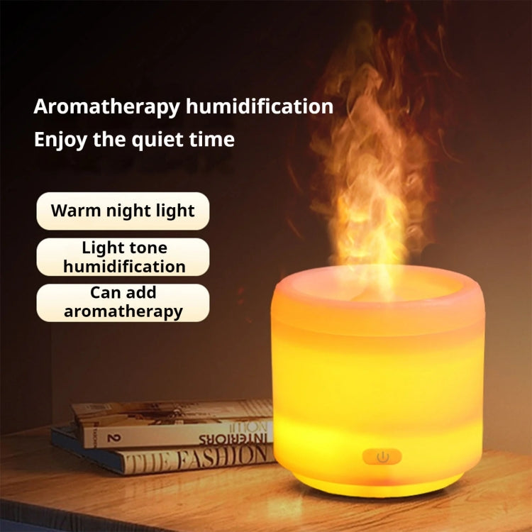 300ml Colorful Flame Aromatherapy Machine USB Power Household Silent Humidifier Aroma Diffuser(White)