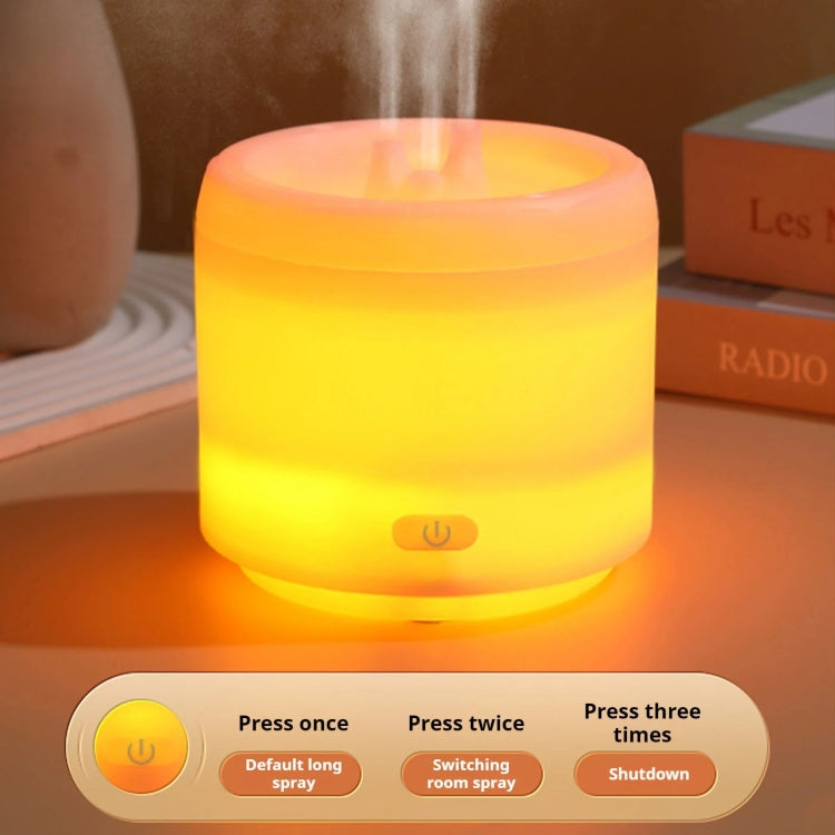 300ml Colorful Flame Aromatherapy Machine USB Power Household Silent Humidifier Aroma Diffuser(White)