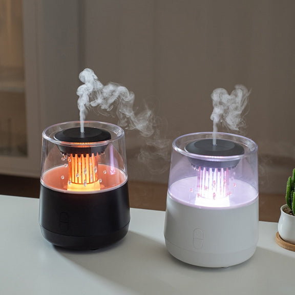 Raindrop Candlelight Aromatherapy Diffuser Air Humidifier with Colorful Lights EU Plug Black