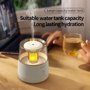 Raindrop Candlelight Aromatherapy Diffuser Air Humidifier with Colorful Lights EU Plug Black