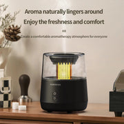Raindrop Candlelight Aromatherapy Diffuser Air Humidifier with Colorful Lights EU Plug Black