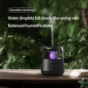 Raindrop Candlelight Aromatherapy Diffuser Air Humidifier with Colorful Lights EU Plug Black